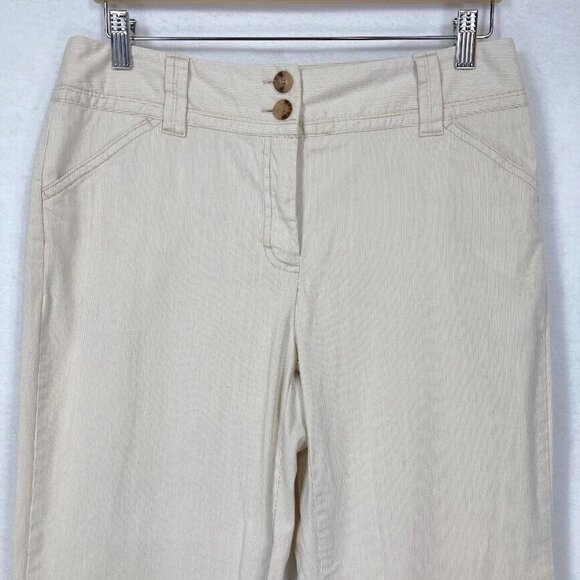Charter Club Three-Button-Hem Capri Classic Fit Jeans Size 8 Ivory - Picture 3 of 9